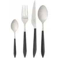 Casa Bugatti ares, besteckset 24 tlg. schwarzer griff, kompakte box, casa