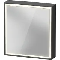 Duravit L-Cube Spiegelschrank mit LED-Beleuchtung, eine Tür, Anschlag links, Steckdose J, 650x155x700mm, Graphit matt, LC7550L49492000, Ausführung: ohne Waschtischbeleuchtung