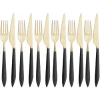 Casa Bugatti ares, gold-finish Besteckset 12 tlg. obst, galeriebox, casa