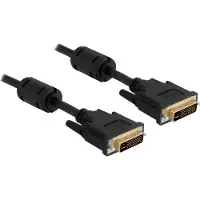 DeLOCK DVI 24+5 Stecker zu Stecker Kabel 2 m schwarz, doppelt geschirmt
