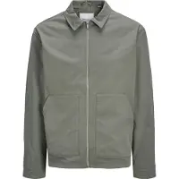 Jack & Jones 12268717_2040_L, Trucker-Jacke, Uni, Erwachsener, Reißverschluss, Polyester, Grün