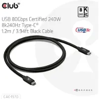 Club 3D CLUB3D CAC-1570, 1,2 m, USB C, USB C, USB4 Gen 2x2, 80 Gbit/s, Schwarz