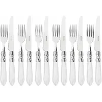 Casa Bugatti aladdin chromring, 12-teiliges obstbesteckset, trasparenter griff, galeriebox,