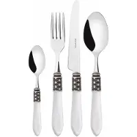Casa Bugatti optical antiker silberring, besteckset 24 tlg. trasparenter griff, galeriebox,