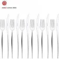 Casa Bugatti natura, 12-teiliges obstbesteck-set aus stahl,