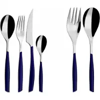 Casa Bugatti glamour, 50-teiliges besteckset mit blauen griffen, in einer galeriebox,