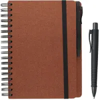 Faber-Castell Notizbuch-Set mit Kugelschreiber blanko A5 180 Seiten sienna weiß