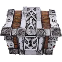 Nemesis Now World of Warcraft - Schatztruhe - mit Silbereinband de 10,5 cm, Resin, silber/braun, offizieller Merchandise de World of Warcraft, Box de Schatztruhe, Box de control de