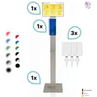 Blanc HYGIENIC SET: Desinfektionsspender SENSOR Cosmos +Bodenständer Edelstahl +Infotafel +3x 1-Liter Hautdesinfektion +prof. Hygieneplan