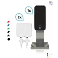 Blanc HYGIENIC SET: Schaumseifenspender SENSOR Cosmos (berührungslos) +2x1L Schaumseife mild+ Edelstahlhalterung mit Auffangschale Wandmontage
