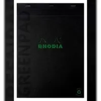 Rhodia 5x Greenpad, gehefteter Block A4+ aus flexiblem, recycelbarem RC Karton 350 g/m2, Nr. 19, 70 Bl kariert, RC papier 90 g/m2 - Schwarz 19991C