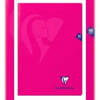 Clairefontaine 10x Heft A4 Mimesys, 24 Blatt 90g, französische Lineatur Seyès, Einband aus Polypropylen - Rosa 316101C