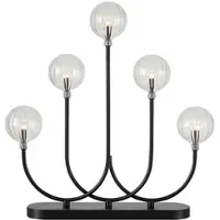 Markslöjd LED-Kerzenhalter Enys, schwarz/klar, Eisen/Glas, 5-flammig Enys, schwarz, für Wohn- / Esszimmer, Metall