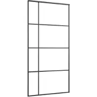 vidaXL Schiebetür ESG Glas und Aluminium mattiert 102,5x205 cm Schwarz