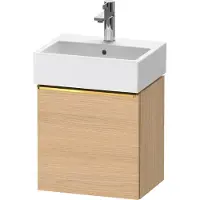 Duravit D-Neo, Konsolenwaschtischunterbau wandhängend, 434x440x322mm, eine Tür, Türanschlag Rechts, mit Griff Gold poliert, DE4217R34300000