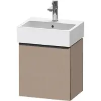 Duravit D-Neo, Konsolenwaschtischunterbau wandhängend, 434x440x322mm, eine Tür, Türanschlag Links, mit Griff Diamantschwarz, DE4217LBD750000