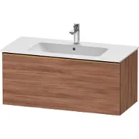 Duravit D-Neo Waschtischunterbau wandhängend, 1010x440x462mm, 1 Auszug, mit Griff Bronze gebürstet, DE4263004790000, Farbe: Nussbaum Matt Dekor