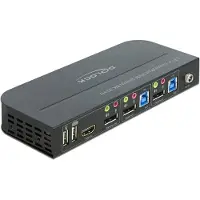DeLOCK DisplayPort 1.4 KVM Switch 8K 30 Hz with USB 3.0 and Audio - KVM-/Audio-/USB-Switch - 2 Anschlüsse