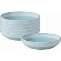 Like. by Villeroy & Boch Pastateller "Pastaschalen Perlemor Aqua ø 22,2 cm 6er Set blau" Spülmaschinengeeignet, Mikrowellengeeignet