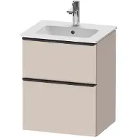 Duravit D-Neo Waschtischunterbau wandhängend, 510x625x402mm, 1 Auszug, 1 Schubkasten, mit Griff Diamantschwarz, DE43600BD910000