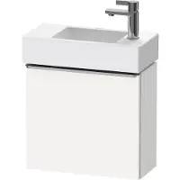 Duravit D-Neo, Konsolenwaschtischunterbau wandhängend, 484x440x222mm, eine Tür, Türanschlag Links, mit Griff Edelstahl gebürstet, DE4219L70180000, Farbe: Weiß Matt Dekor
