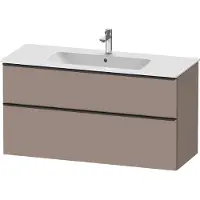 Duravit D-Neo Waschtischunterbau wandhängend, 1210x625x462mm, 1 Auszug, 1 Schubkasten, mit Griff Diamantschwarz, DE43640BD430000, Farbe: Basalt Matt Dekor