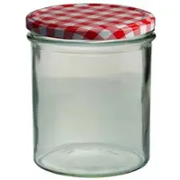 MamboCat 48er Set Sturzglas 350 ml Marmeladenglas Einmachglas Einweckglas To 82 rot karierter Deckel incl. Diamant-Zucker Gelierzauber Rezeptheft