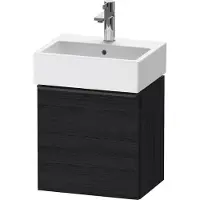 Duravit D-Neo, Konsolenwaschtischunterbau wandhängend, 434x440x322mm, eine Tür, Türanschlag Links, mit Griff Diamantschwarz, DE4217LBD160000, Farbe: Eiche Schwarz Matt Dekor