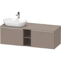 Duravit D-Neo Konsolenwaschtischunterbau wandhängend (Ausschnitt links), 1400x459x550mm, 2 Auszüge, 2 offene Fächer, mit Griff chrom, DE4950L10430000
