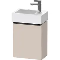 Duravit D-Neo, Konsolenwaschtischunterbau wandhängend, 364x440x222mm, eine Tür, Türanschlag Rechts, mit Griff Diamantschwarz, DE4218RBD910000