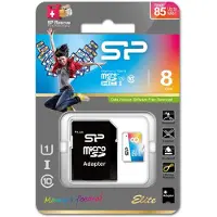 Silicon Power Elite, 8 GB, MicroSDHC, Klasse 10, UHS-I, 85 MB/s, Mehrfarbig
