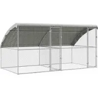 vidaXL Hühnerkäfig 2 pcs Silber 400 x 200 x 200 cm Verzinkter Stahl