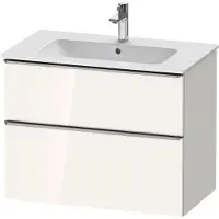 Duravit D-Neo Waschtischunterbau wandhängend, 810x625x462mm, 1 Auszug, 1 Schubkasten, mit Griff Edelstahl gebürstet, DE4362070220000, Farbe: Weiß Hochglanz Dekor