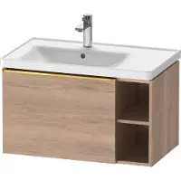 Duravit D-Neo Waschtischunterbau wandhängend, 784x440x452mm, 1 Auszug, 1 offenes Fach seitlich rechts, mit Griff Gold poliert, DE4258034550000