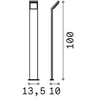 Ideal Lux 322438 OUTDOOR STYLE LED-Stehleuchte/Mastleuchte für den Außenbereich, H1000mm, 9W, 1100/820lm, 4000K, IP54, Kaffeebraun