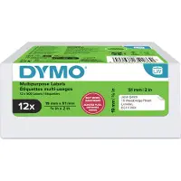 Dymo LabelWriter-Etiketten S0722550/11355, rechteckig, 19 x 51 mm, ablösbar, 12 Rollen mit jeweils 500 Etiketten, FSC-Papier, weiß