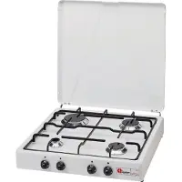 Parker Vierflammen Kocher - weiß emailliert - Zündsicherung - 2,8kW, 2,3kW, 1,65kW, 0,9kW