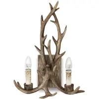 Ideal Lux Applique Rustica-Country Chalet Metallo Beige 2 Luci E14