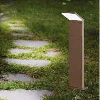 Ideal Lux 322568 OUTDOOR STYLE LED-Stehleuchte/Mastleuchte für den Außenbereich, H 500 mm, 9 W, 1100/820 lm, 4000 K, IP54, Kaffeebraun