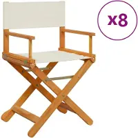vidaXL Klappbare Gartenstühle 8 Stk. Cremeweiß Stoff