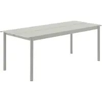 Muuto - Linear Steel Outdoor Gartentisch, 200 x 75 cm, grau
