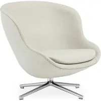 Normann Copenhagen - Hyg Lounge-Sessel mit Drehgestell, Aluminium / hellgrau (Main Line Flax MLF20)
