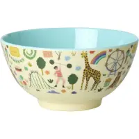 Rice - Melamine Bowl with Fun Fair Print - Mint - Medium