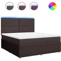 Syfax Boxspringbett mit Matratze Dunkelbraun 180x200 cm Stoff
