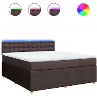 Syfax Boxspringbett mit Matratze Dunkelbraun 180x200 cm Stoff