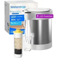 Waterdrop Edelstahl Wiederaufladbarer Wasserfilterspender mit LED Funktion, WD-ED09W 5,3L 3 Monate Wasserenthärt Elektrischer Kann