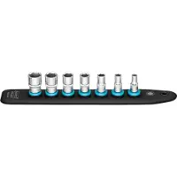 Hazet SmartRail 1/4" Steckschlüssel 850A-SR/7, Sechskant, 7-teilig (schwarz, SW 3/16" - 9/16", kurz)