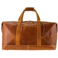 Alpenleder Reisetasche Alabama VLRBS03-c Weekender cognac 60cm, mit Außenfach, aus Echt Leder, 35 Liter