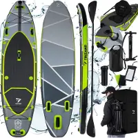 Trizand Sup Stand up Paddling Board 335cm Gepumpt mit Sitz, Paddel, Rucksack & Zubehör aus Mehrschichtigem PVC, Stich- und Abriebfes - Stand up Paddle mit Verstellbares Paddel 25260