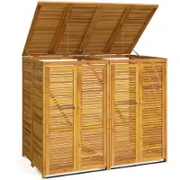 vidaXL Mülltonnenbox für 2 Tonnen 140x89x117 cm Massivholz Akazie